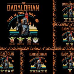 customize kid name dadalorian png bundle. custom baby yoda png, dadalorian png, father's day png, gift for father, fathe