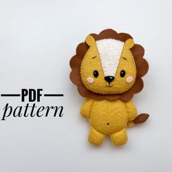 DIY Lion ornaments pattern Lion patterns felt PDF