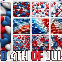 3d 4th of july tumbler wrap bundle design, 3d stars 4th of july tumbler design, 3d american flag tumbler design png, ins