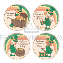 patrick stickers saint patrick day vector illustration set