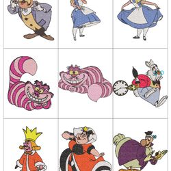 Collection ALICE IN WONDERLAND CARTOON CHARACTERS Embroidery Machine Designs PES JEF HUS DST EXP VIP XXX