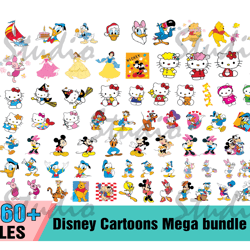 360 disney cartoons mega bundle svg, kitty svg, winnie poor svg, donald svg,disney svg, mickey mouse svg, minnie mouse s