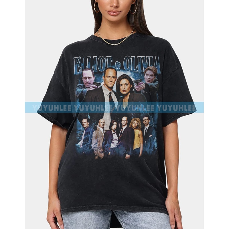 Law and Order Shirt, Elliot Stabler and Olivia Benson Vintage 90s Tee, Law and Order Fan Tee retro aesthetic T Shirt YE80 - 1.jpg