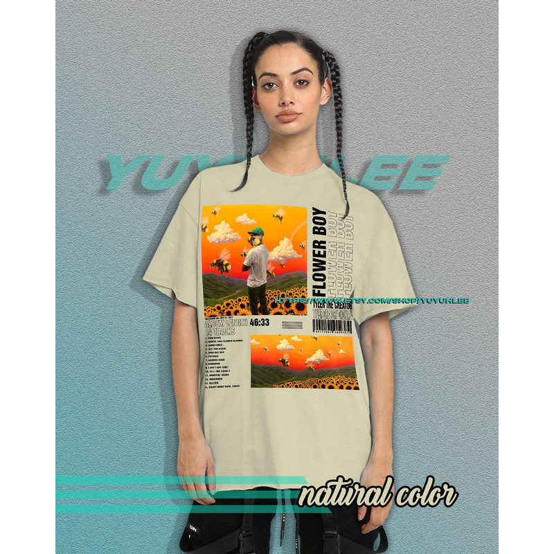 Vintage Bootleg T-shirt Graphic Unisex Tees Tyler The Creator Flower Boy Shirt Aesthetic Pop Tee Shirt YE04 - 1.jpg
