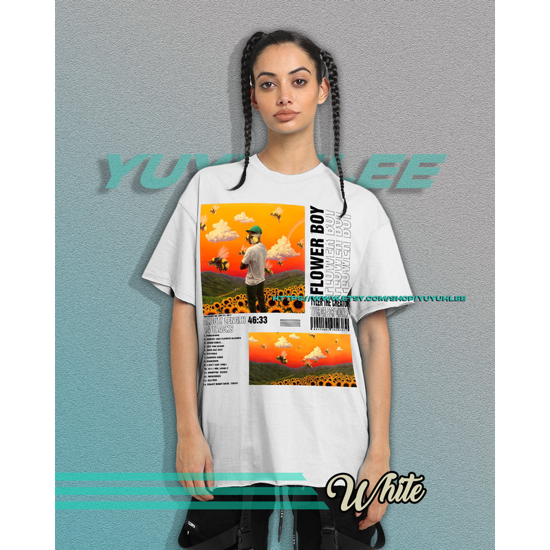 Vintage Bootleg T-shirt Graphic Unisex Tees Tyler The Creator Flower Boy Shirt Aesthetic Pop Tee Shirt YE04 - 5.jpg