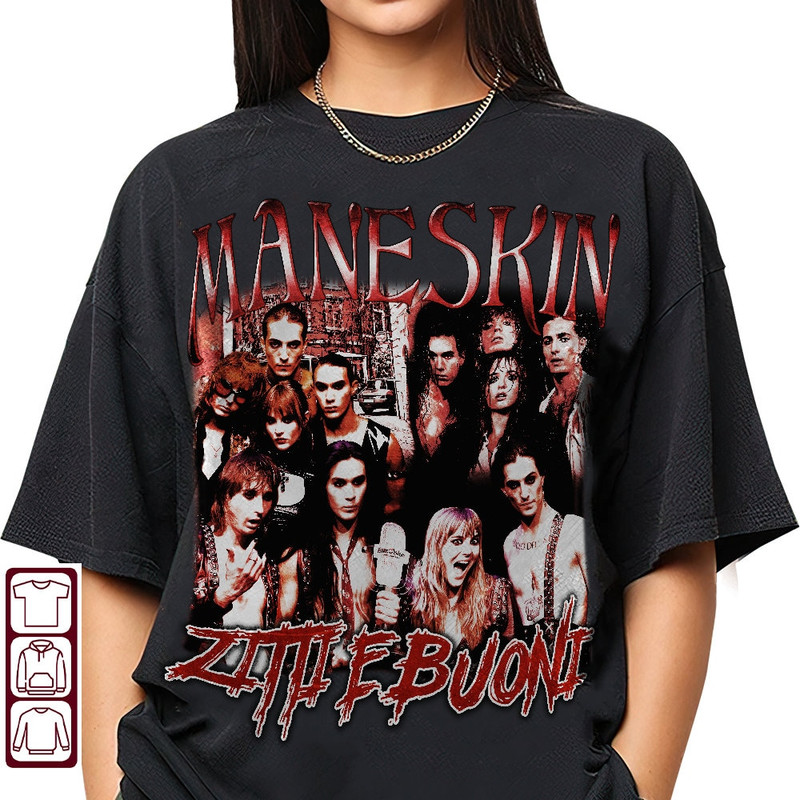 Maneskin 90s Vintage Shirt, Maneskin Bootleg Shirt, Maneskin Tee, Zitti E Buoni Shirt, Zitti E Buoni Tee, Zitti E Buoni Merch - 1.jpg