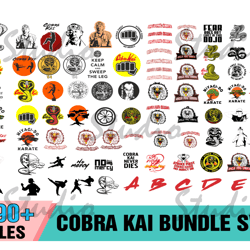 390 cobra kai bundle svg, cobra kai svg, cobra kai logo, kai bundle svg,karate kid png,digital download,font,cobra kai s