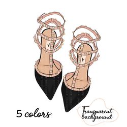 Fashion shoes clipart, high heels clipart, planner clipart, girly sublimation design