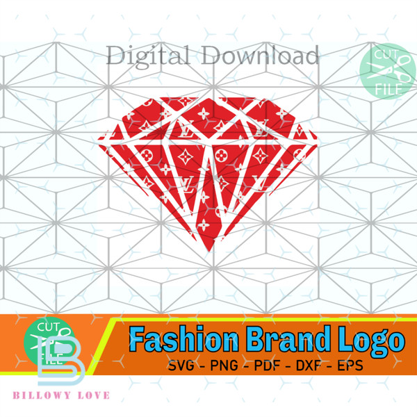Louis Vuitton Diamond Red Svg, Logo Svg, LV Wrap Svg, Louis Vuitton Svg,  Fashion Bran