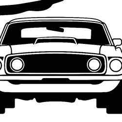 Ford Mustang 1969 vector File Black white vector outline or line art file