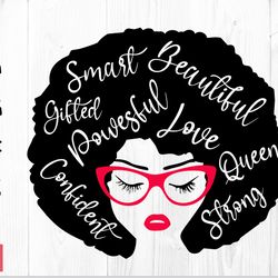 african american woman svg, powerful svg, beautiful svg, black woman svg, afro svg, afro woman svg, strong svg