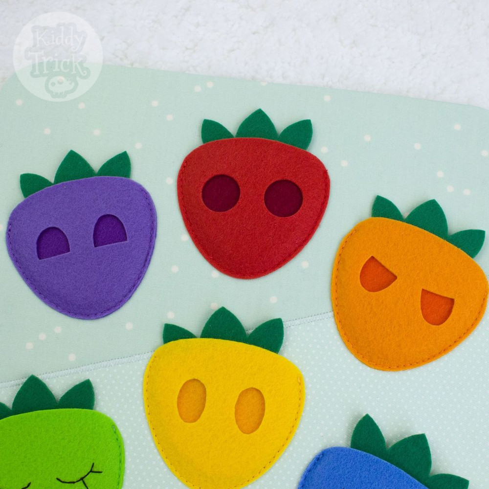 felt strawberries with eyes