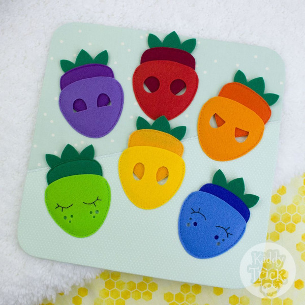 color matching felt game - strawberries