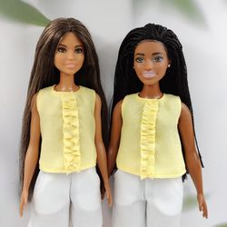 Barbie doll clothes yellow blouse