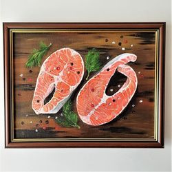 Fish Steak Painting - Unique Kitchen Wall Art for Your Home