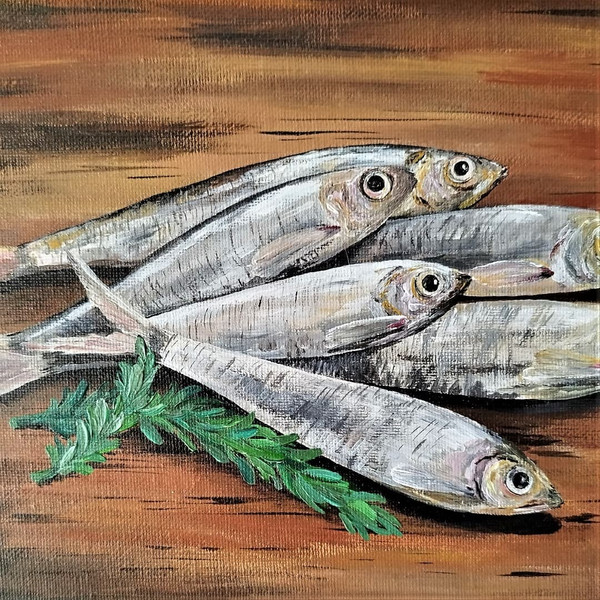 Fish-still-life-acrylic-painting-kitchen-wall-art-on-canvas-board.jpg