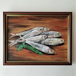 Unique Fish Painting Kitchen Wall Decoration for Food Art Lovers