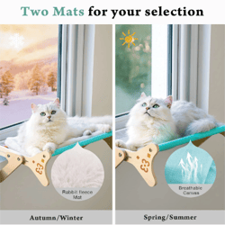 Mewoofun Cat Window Perch Cat Bed Hammock Adjustable Sturdy Durable Steady Bed Providing All-Around Sunbath Washable