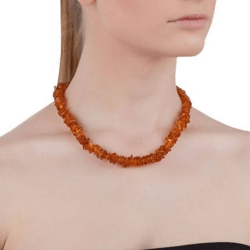 Genuine Baltic Amber Necklace Adult Amber Jewelry Women's Handmade cognac small chips stone beads necklace custom made