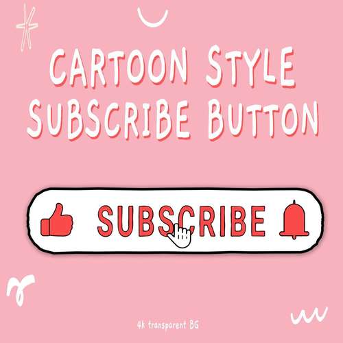 Cartoon Style YouTube Subscribe Button Animation | Call To Action Overlay | Drag and Drop | Transparent and Green Screen