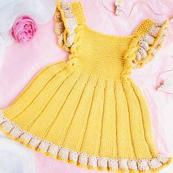 KNITTING PATTERN: Baby DRESS "Sunny" / Baby Child Sundress / 6 Sizes