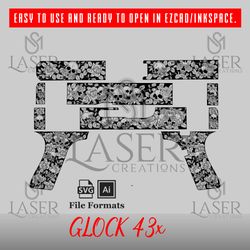 sm-laser-creations glock43x skull with rose scroll degasin