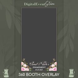 360 Overlay Photobooth 360 Wedding Overlay Videobooth Custom Filter Overlay 360 Pink Flowers Engagement Selfie Booth