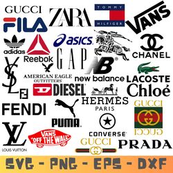65 Fashion brands logo designs , lv louis vuitton , Gucci , Hermes , chanel , Dior - Instant download.