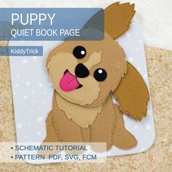Busy book sewing pattern, Felt Puppy