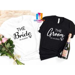 personalized wedding party t-shirt, the bride shirt, the groom shirt, love shirt, couples shirt, bride to be shirt, wife