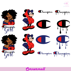 chanmpion logo bundle svg, dripping champion svg, champion logo, champion girl, champion mickey