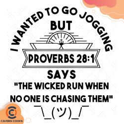 i wanted to go jogging but proverbs 28 1 chr