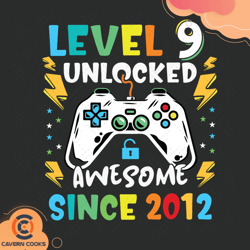 level 9 unlocked awesome since 2012 svg bd21