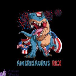 amerisaurus rex 4th of july dinosaur svg graphic design files
