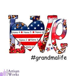 personalized love grandma life grandma patriotic 4th of july svg