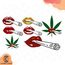 weed smoking lips cannabis svg td210511lt36