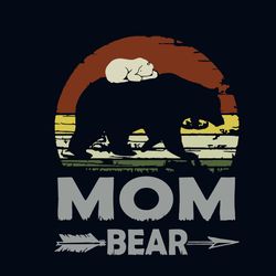 mom bear vintage svg, mothers day svg, mom svg, mom svg, mom bear svg, bear svg, silhouette svg fies