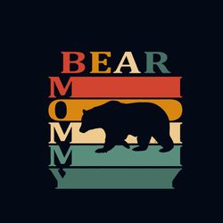 -mommy bear vintage svg, mothers day svg, mom svg, mommy svg, mommy bear svg, silhouette svg fies