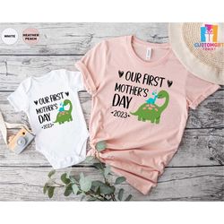our first mother's day t-shirt, mothers day shirt, dinosaur shirt, mommy shirt, mom life shirt, new mom gift, mommy and