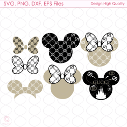 gucci pattern minnie head svg, gucci pattern svg, minnie mouse svg