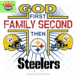 god first family second then steelers svg, sport s
