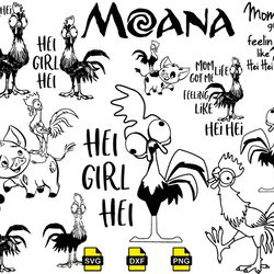 moana outline svg, hei hei svg, princes moana png