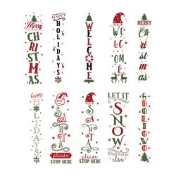 christmas porch sign bundle, christmas svg bundle, winter porch sign bundle svg welcome vertical sign svg, christmas svg