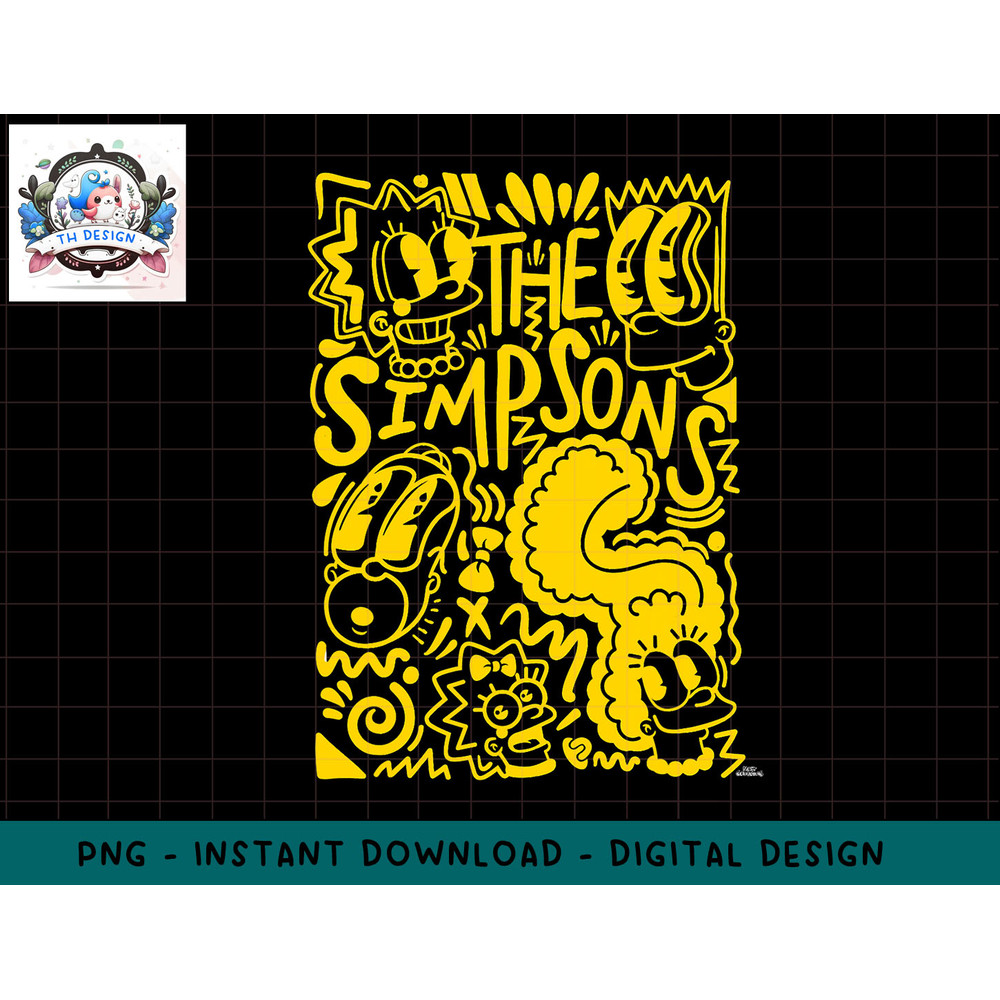 The Simpsons Homer Marge Lisa Bart Maggie Doodle png, sublimation.jpg