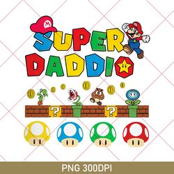personalized super daddio png, daddio png, super mario png, super dad png, dad gamer png, father's day daddio mario png