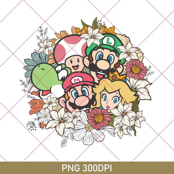 Mario Spring Theme Return To Mario Floral PNG, The Super Mario Bros Movie, Mari | Inspire ...