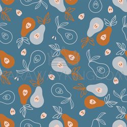 pear fabric delicious fruit hand drawn seamless pattern vector