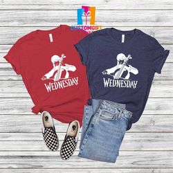 wednesday addams t-shirt, cello shirt, music lover shirt, horror movie, black shirt, gothic shirt, wednesday tv series s