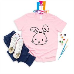 bunny face t-shirt, easter day, christian shirt, jesus shirt, cute bunny shirt, egg shirt, kids easter shirt, animal lov