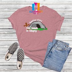 spoiler alert the tomb is empty t-shirt, christian shirt, religious shirt, jesus shirt, happy easter day, rabbit shirt,